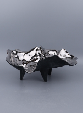 现代简约意式创意陶瓷果盘装饰品样板间茶几台面异形水果盘摆件