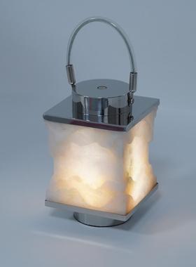 现代简约天然西班牙云石小台灯装饰品摆设极简石材床头柜小夜灯