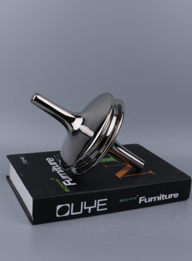 现代简约意式创意陶瓷陀螺手工电镀陶瓷储物罐样板间茶几台面摆件