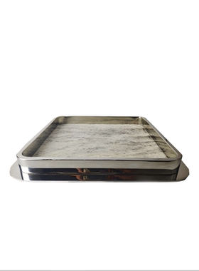 现代简约不锈钢几何创意托盘摆件样板间售楼处高端收纳盘装饰品