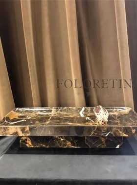 托盘果盘托盘摆件大理石新中式