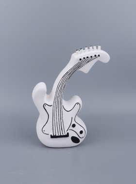现代轻奢意式手工陶瓷小提琴吉他摆件样板间可爱鱼摆设铅笔装饰品