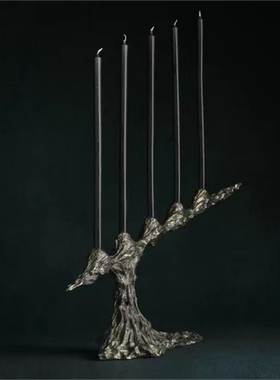 简约极简意式纯手工铜多头烛台创意摆件样板间纯铜工艺装饰品摆设