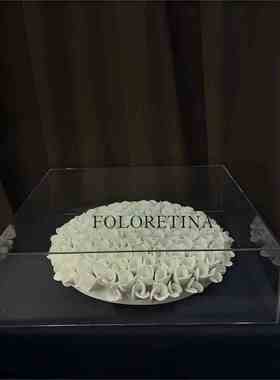 白色售楼处花艺摆件陶瓷现代简约