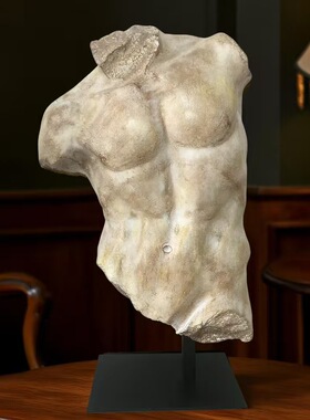 中古风复古风原创独臂人物创意雕塑摆件样板间售楼处少众人物雕塑