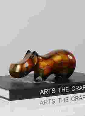 中古风金属荷马创意动物摆件样板间售楼处桌面松鼠装饰品创意摆设