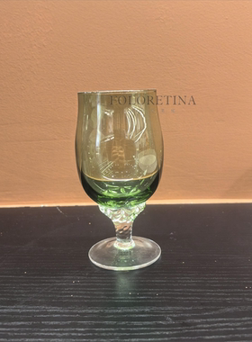 中古风豹纹酒杯复古风手工艺术玻璃高脚杯样板间水吧台女士葡萄酒