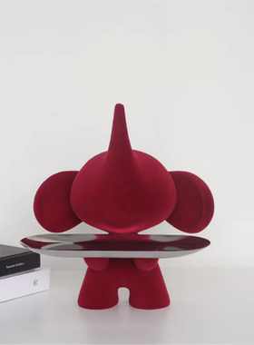 卡通小飞象摆件现代轻奢入户玄关钥匙收纳盘电视柜儿童房动物摆设