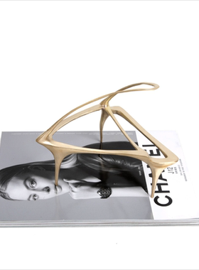 现代轻奢样板间抽象钢琴纯铜摆件小狗小猫铜质装饰品大理石置物钵