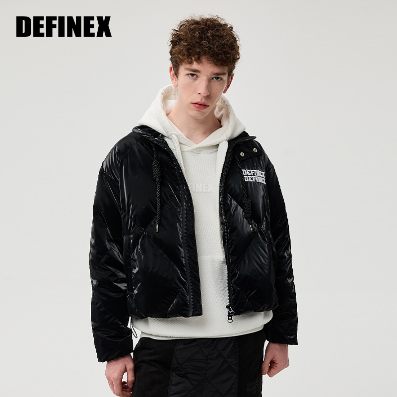 大菱形格航线百搭保暖羽绒服夹克