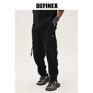 口袋嘻哈运动休闲束脚长裤 DEFINEX24夏季 潮流水洗工装