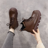 Martens, легкие короткие сапоги с массивной подошвой, подходят для подростков, коллекция 2023, подходят для весны и осени, увеличивают рост, средний каблук, большой размер