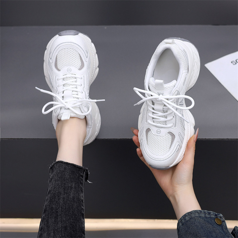网面透气百搭平底老爹鞋女2025春季新款厚底轻便软底运动鞋大码43,女鞋,时尚休闲鞋,淘宝优惠券,粉丝福利购,淘宝优惠卷