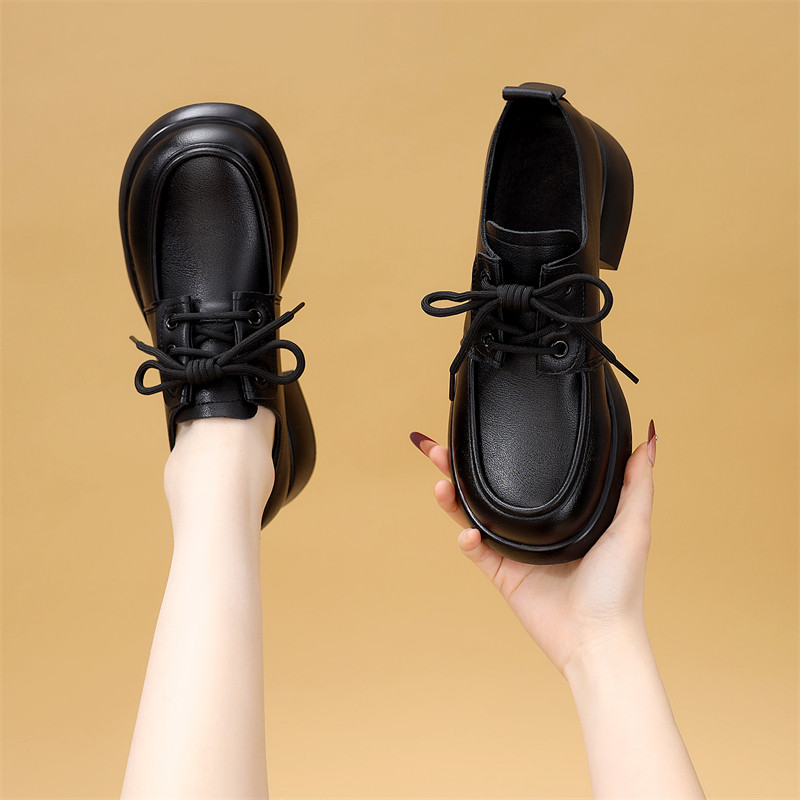 平底圆头小皮鞋女2025新款秋冬百搭软底轻便单鞋防滑显瘦显脚小,女鞋,乐福鞋（豆豆鞋）,淘宝优惠券,粉丝福利购,淘宝优惠卷