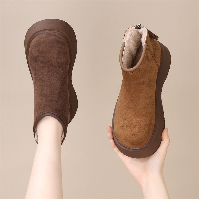 时尚爆款厚底雪地靴女2025新款冬季圆头百搭轻便增高棉靴软底防滑,女鞋,时尚雪地靴,淘宝优惠券,粉丝福利购,淘宝优惠卷