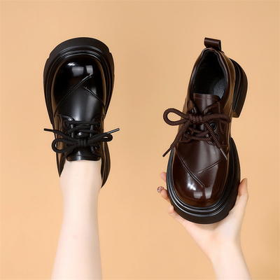 小皮鞋简约浅口百搭乐福鞋不累脚