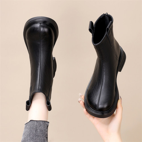 英伦风平底马丁靴女秋季轻便软底