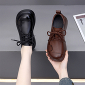简约系带厚底乐福鞋 英伦风软底真皮百搭小皮鞋 女2026春秋新款 防滑