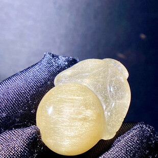 原色天然水晶金发晶吊坠掌上明珠佛手挂件颈饰项链顺发晶猫眼