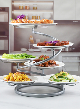 台阶式冷盘架酒店放菜架子菜盘架摆盘神器备菜架餐桌冷菜架配菜架