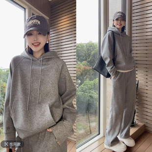 炸街运动服套装女春秋宽松大码连帽卫衣时尚休闲BF韩版慵懒两件套