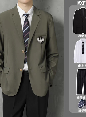 日系DK制服学院风西装外套男女百搭春秋季高中生学院风jk西服套装