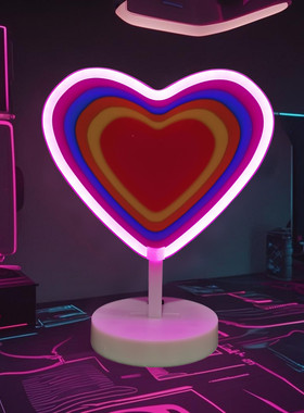 LED爱心霓虹灯卧室布置桌面摆件氛围灯求婚派对酒吧创意房间装饰