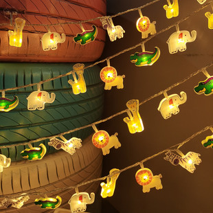 led亚克力动物小彩灯串灯电池款儿童房间帐篷装饰氛围灯卧室布置