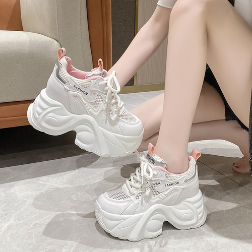 内增高8cm运动松糕小白鞋