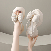 踩屎感厚底拖鞋 夏天仙女风增高凉拖鞋 女夏外穿蝴蝶结2025新款 时尚