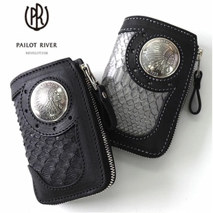 官方代理日本REDMOON红月BB-LZW-SN蛇皮真皮牛皮短款财布钱包卡包