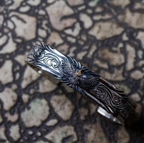 HorizonBlue925银金头鹰手镯