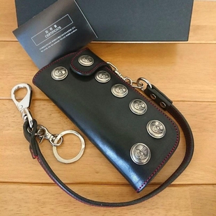 官方代理日本REDMOON红月MRM-OB02牛皮新月扣七星长款钱包财布