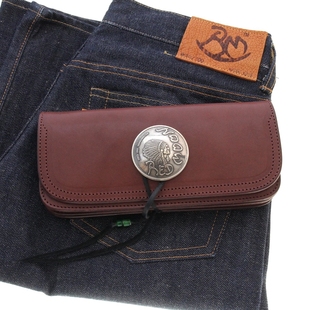 官方代理日本REDMOON红月GIANT-GM2真皮牛皮男士机车长款财布钱包