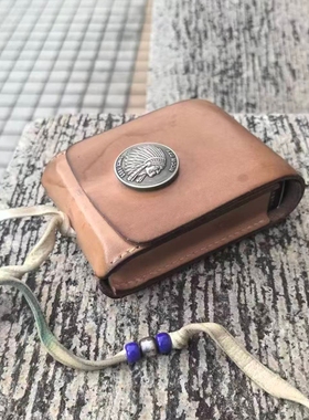 日本代理REDMOON红月RM-NMC1美式复古个性手工牛皮烟盒卡包名片夹