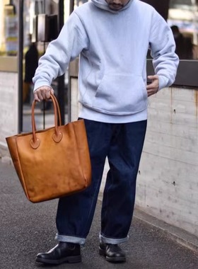 官方代理日本VASCO新款手染牛皮VS-267L大号男女兼用托特手提包