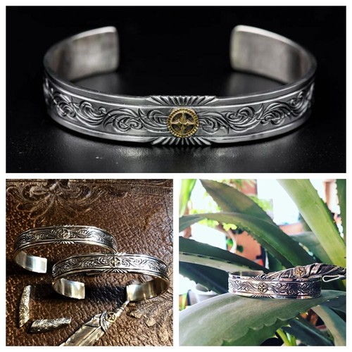 HorizonBlue925银18k金手镯