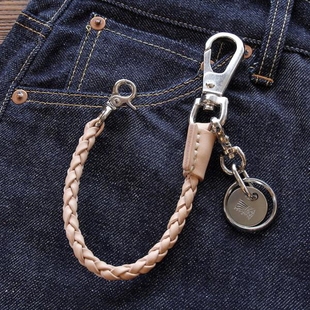 官方代理日本REDMOON红月PR-HSC-4SR牛皮财布钱包腰链钥匙扣皮绳