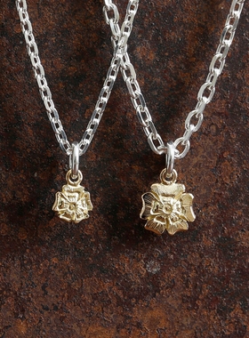 925银18k金Flower花朵吊坠