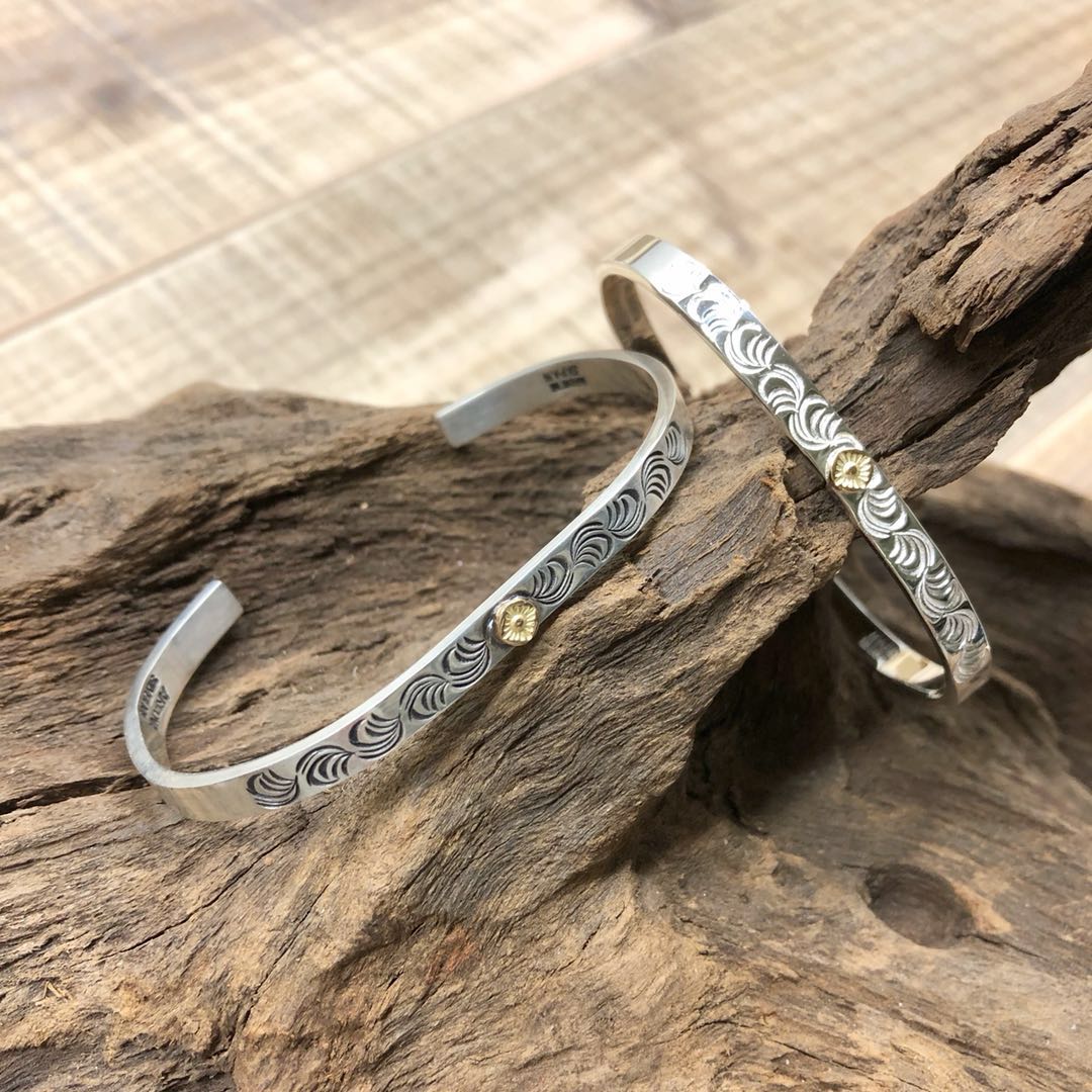 日本制正品银18k金5mm太陽神唐草