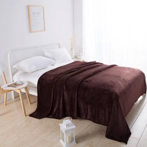 Dark Brown Gold velvet Blanket Coral For sofa Air Throw Trav