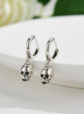 REETI 925 Sterling Silver Earrings skull drop Earring Creati
