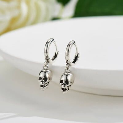 REETI 925 Sterling Silver Earrings skull drop Earring Creati