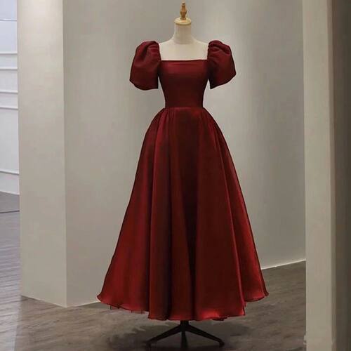 Prom Dresses Square Collar A-LINE Evening Dresses Organza Dr