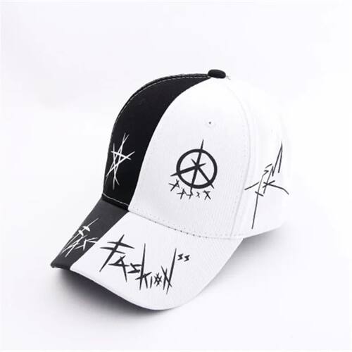 Custom Graffiti Snapback Baseball Caps Black and White Patch