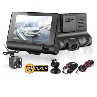 Car DVR 3 Cameras Full HD 1080P Dual Lens Car DVR Camera 4.0