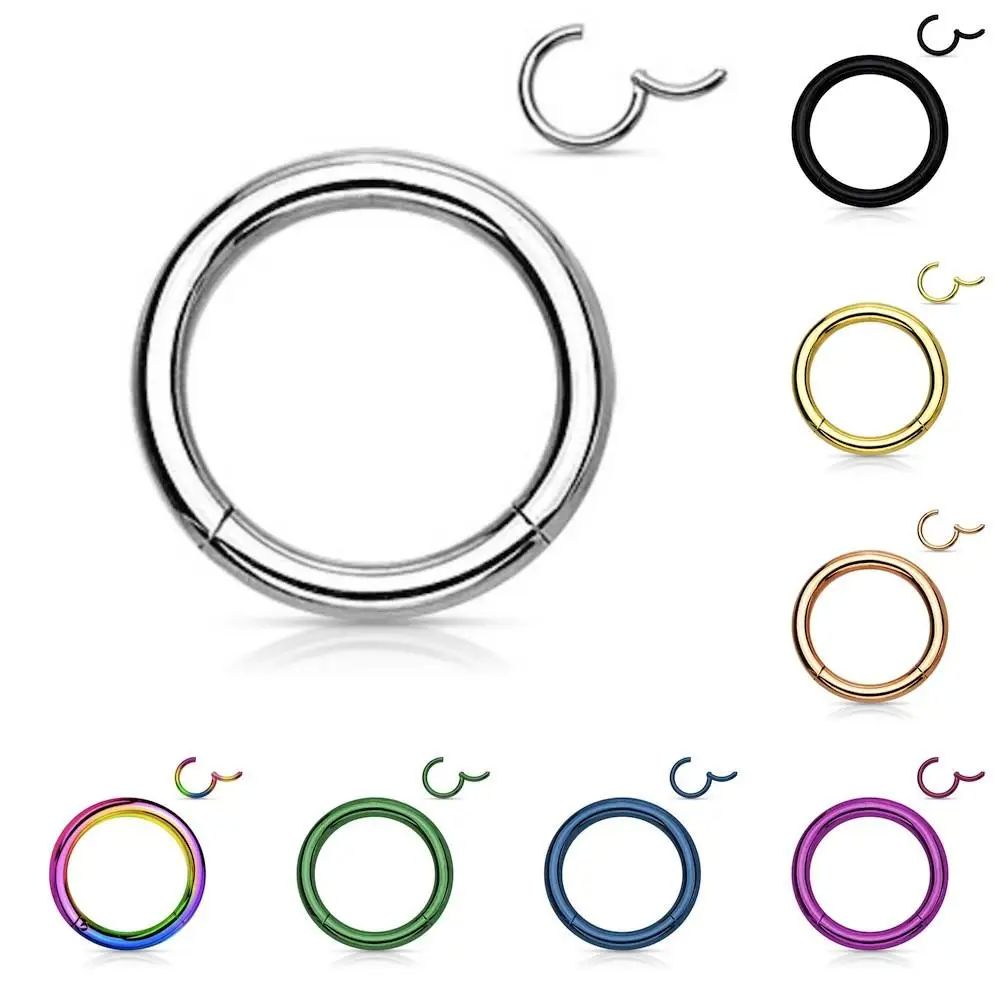 1Piece Surgical Steel Tornito Nose Clicker 16G18G Septum Pie
