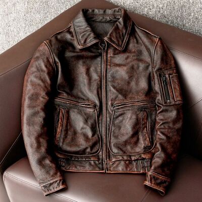 Spring And Autumn New Genuine Leather Jacket Men Vintage Cow