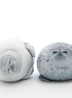 Angry Blob Seal Pillow Chubby 3D Novelty Sea Lion Doll Plush