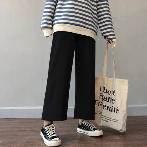 Cusual Pants Women Spring Summer Ankle-length Loose Wide Leg